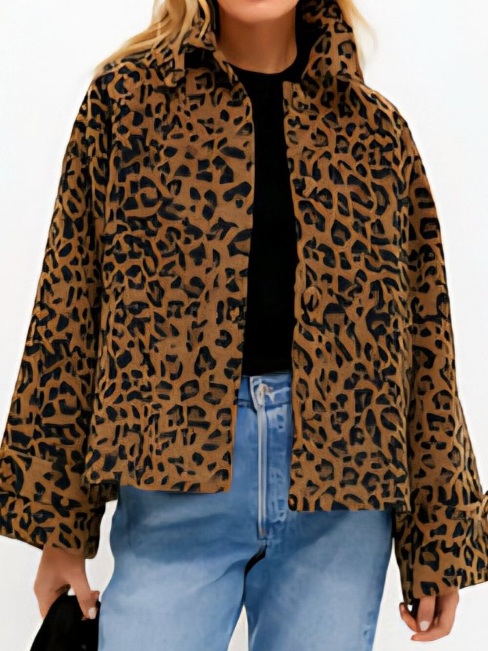 Jones New York Wool Leopard Print Jacket - Medium